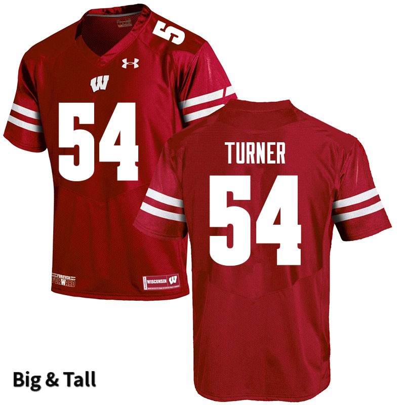 Wisconsin Badgers Men's #54 Jordan Turner NCAA Under Armour Authentic Red Big & Tall College Stitched Football Jersey CA40Y54VM